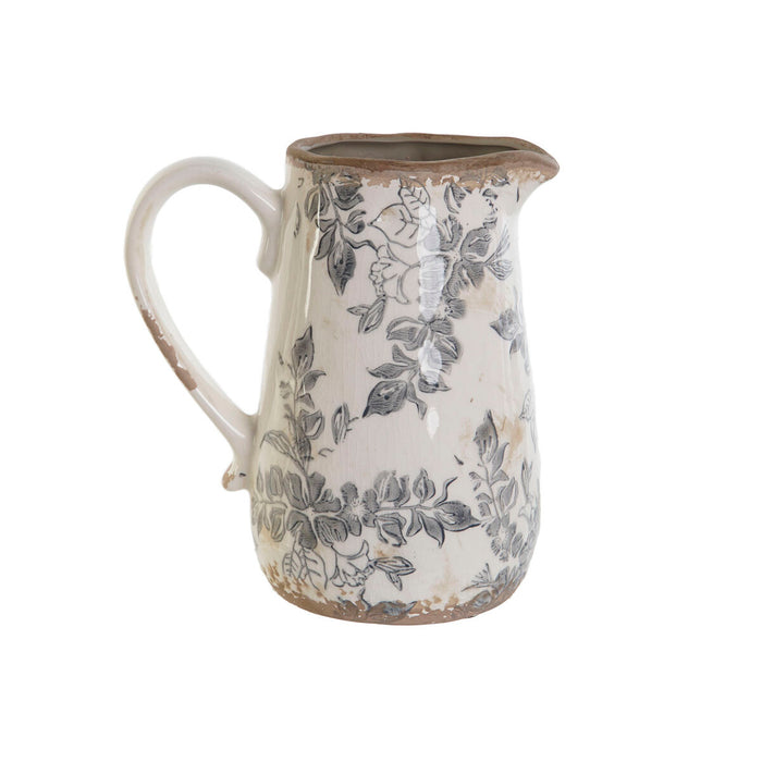 Carafă Home ESPRIT Alb Maro Gri Gresie Frunza a unei plante Shabby Chic
