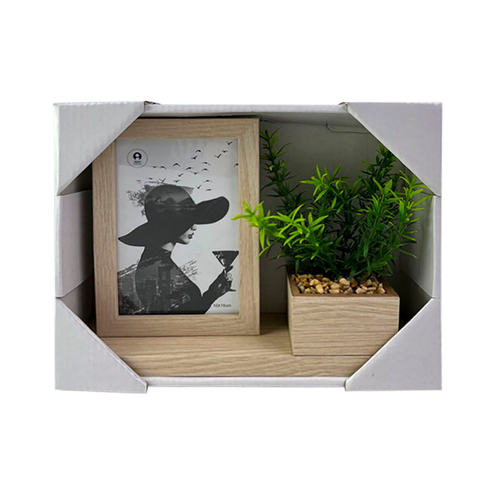 Ramă Foto Home ESPRIT Natural Lemn MDF Scandinav 25 x 7 x 19 cm