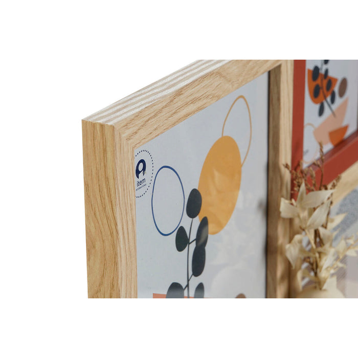 Ramă Foto Home ESPRIT Natural Teracotă Geam Lemn MDF Urban 36 x 7 x 26 cm