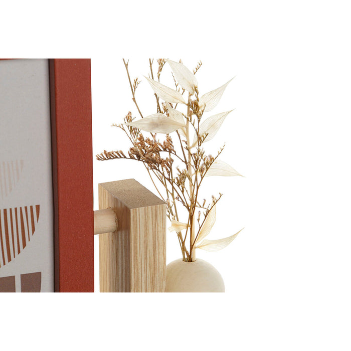Ramă Foto Home ESPRIT Natural Teracotă Geam Lemn MDF Scandinav 24 x 7 x 21 cm