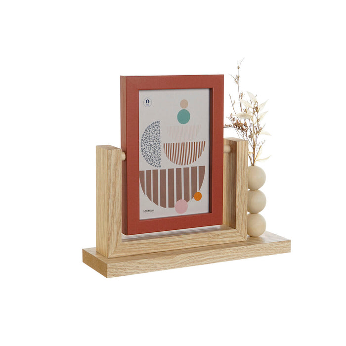 Ramă Foto Home ESPRIT Natural Teracotă Geam Lemn MDF Scandinav 24 x 7 x 21 cm