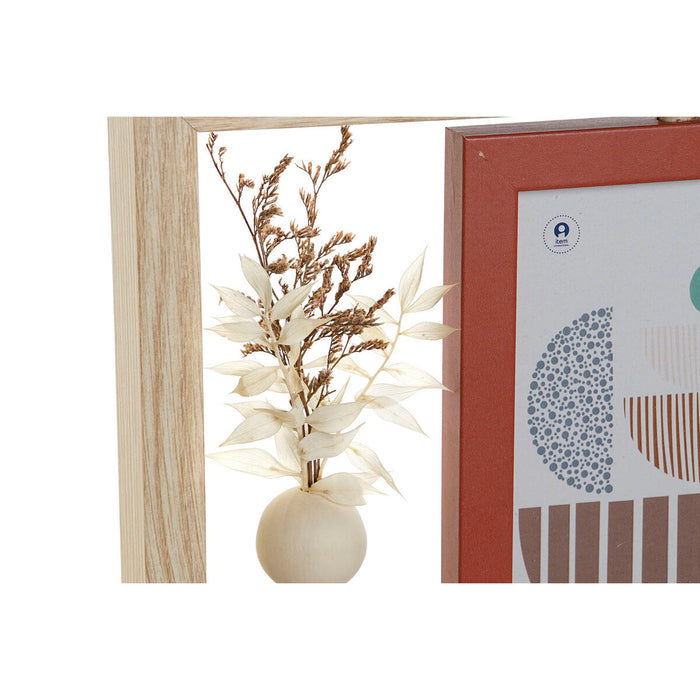 Ramă Foto Home ESPRIT Natural Teracotă Geam Lemn MDF Scandinav 25 x 7 x 23 cm