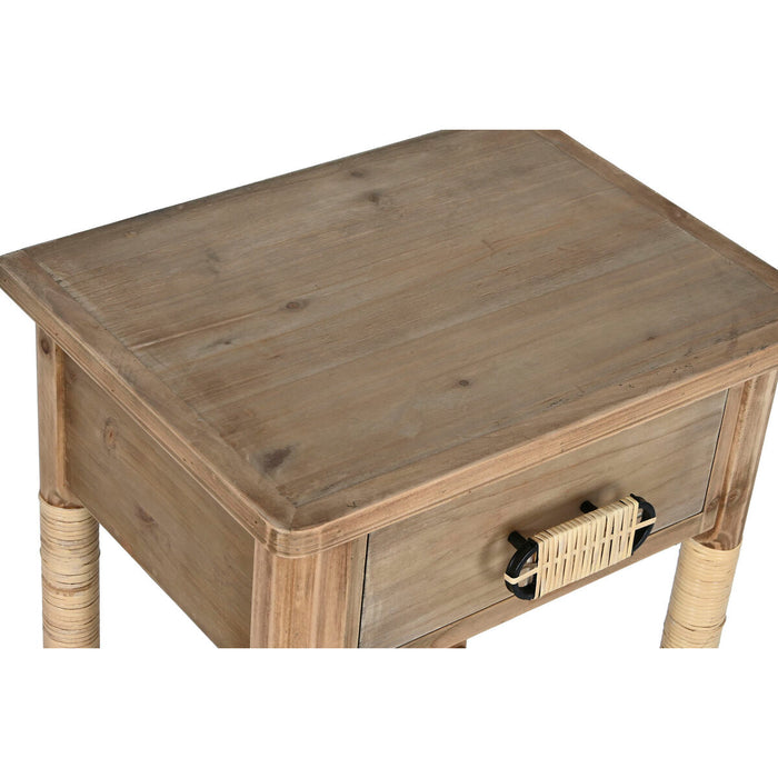 Noptieră Home ESPRIT Natural Maro Deschis Въже Brad 44 x 33 x 61,5 cm