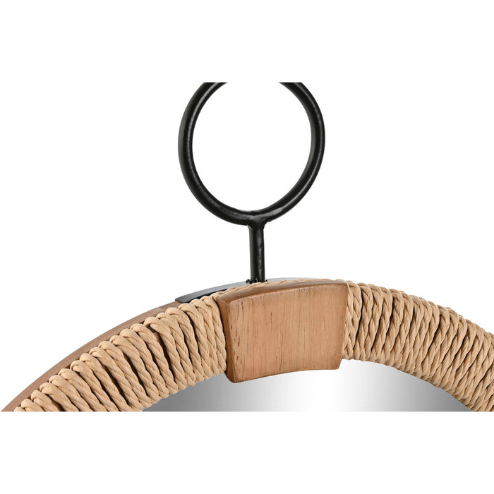 Oglindă de perete Home ESPRIT Natural Въже Brad Oglindă Mediterană 40 x 3,5 x 50 cm