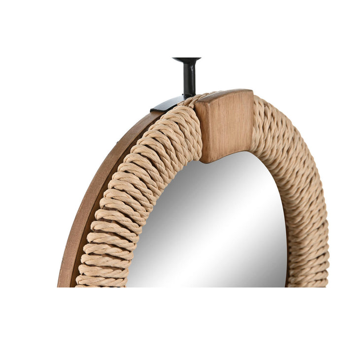 Oglindă de perete Home ESPRIT Natural Lemn Въже Oglindă Mediterană 25 x 3,5 x 33 cm