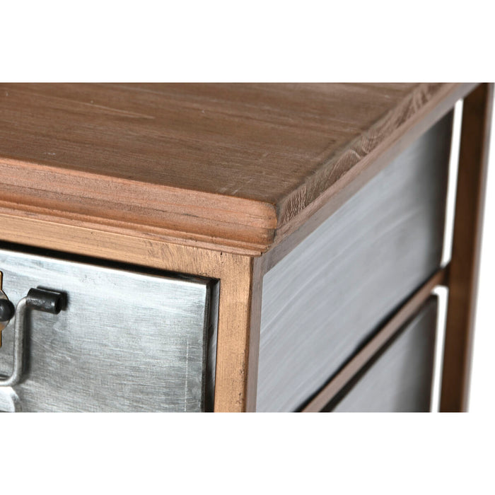 Dulap cu Sertare Home ESPRIT Maro Gri Argintiu Natural Metal Brad Loft 53,5 x 33,5 x 120,5 cm