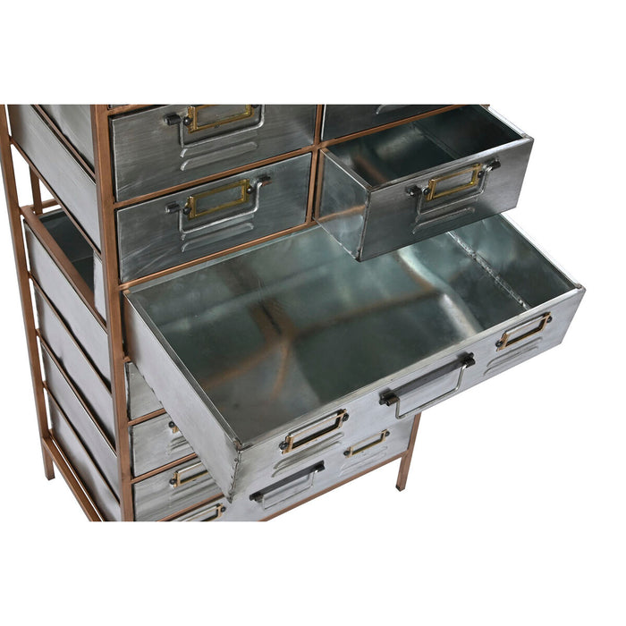 Dulap cu Sertare Home ESPRIT Maro Gri Argintiu Natural Metal Brad Loft 53,5 x 33,5 x 120,5 cm