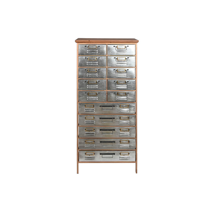 Dulap cu Sertare Home ESPRIT Maro Gri Argintiu Natural Metal Brad Loft 53,5 x 33,5 x 120,5 cm