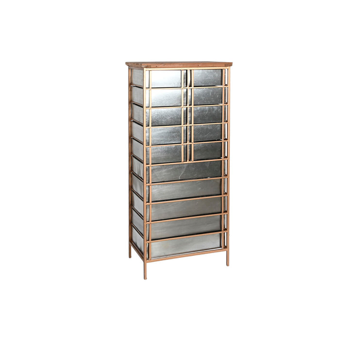 Dulap cu Sertare Home ESPRIT Maro Gri Argintiu Natural Metal Brad Loft 53,5 x 33,5 x 120,5 cm