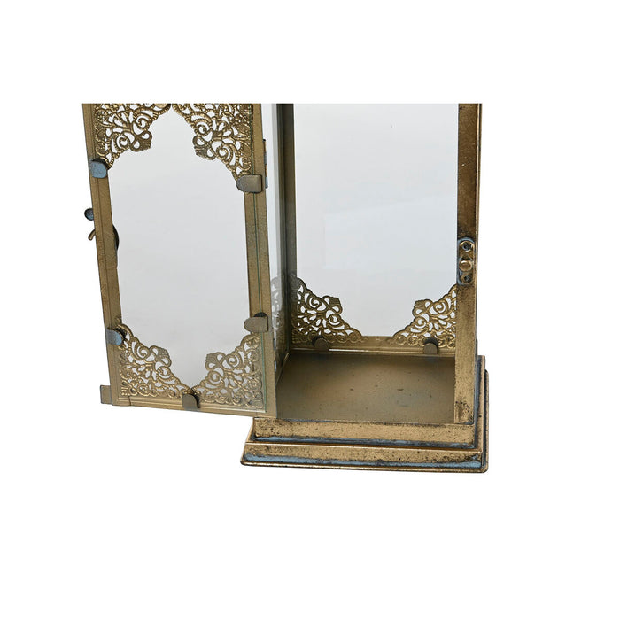 Lucerna Home ESPRIT Auriu* Metal Geam Arab 20 x 20 x 51 cm (2 Piese)