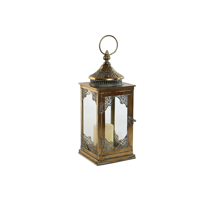 Lucerna Home ESPRIT Auriu* Metal Geam Arab 20 x 20 x 51 cm (2 Piese)