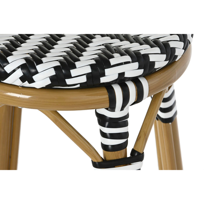 Taburet Home ESPRIT Bicolor Metal ratan sintetic 39,5 x 39,5 x 74,5 cm
