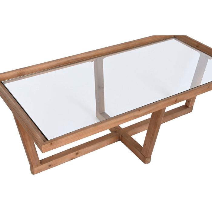 Masa de Cafea Home ESPRIT Geam Brad 120 x 60 x 43 cm