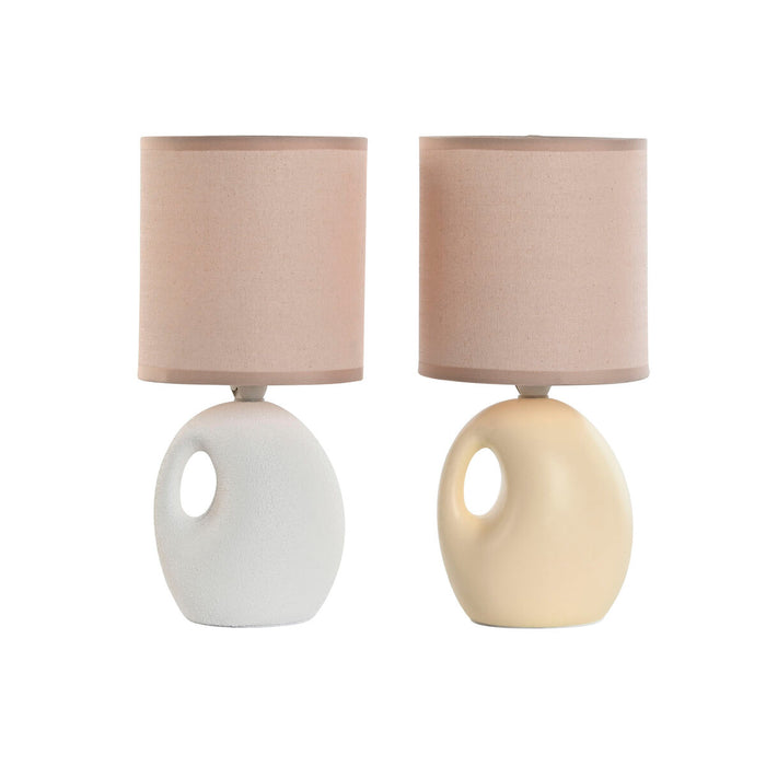 Lampă de masă Home ESPRIT Alb Crem Dolomite 220 W 40 V 14 x 14 x 30 cm (2 Unități) (12 Unități)