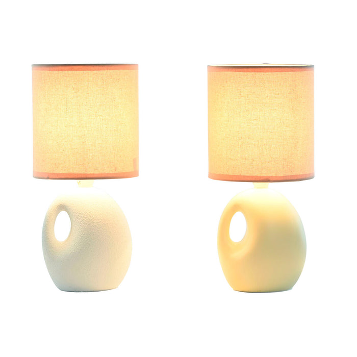 Lampă de masă Home ESPRIT Alb Crem Dolomite 220 W 40 V 14 x 14 x 30 cm (2 Unități) (12 Unități)