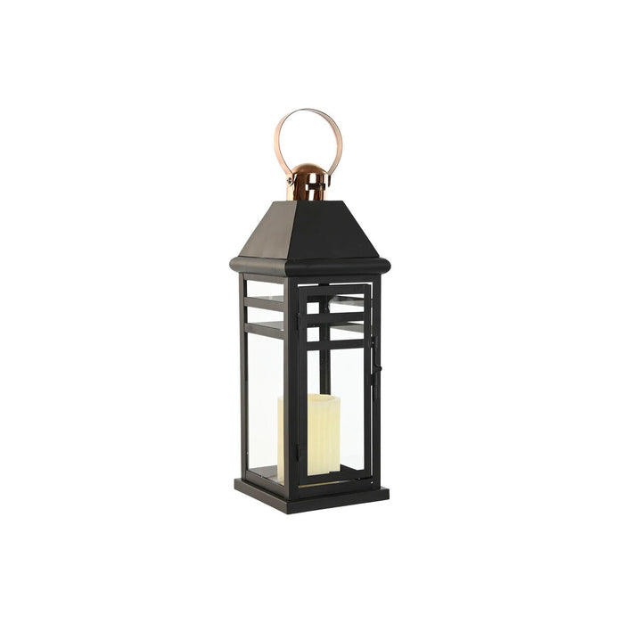 Lucerna Home ESPRIT Negru Auriu* Metal Geam 19 x 19 x 50 cm (2 Piese)