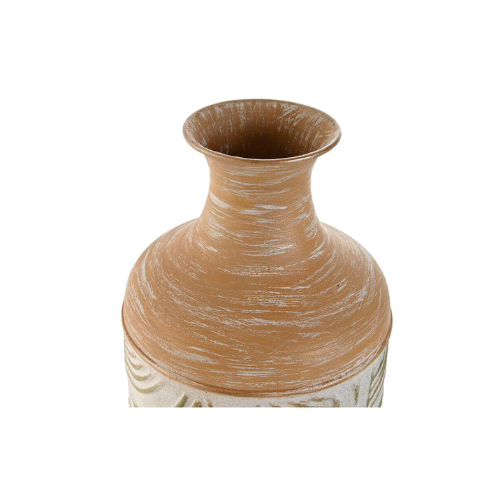 Vază Home ESPRIT Verde Bej Natural Metal Tropical 18 x 18 x 56 cm