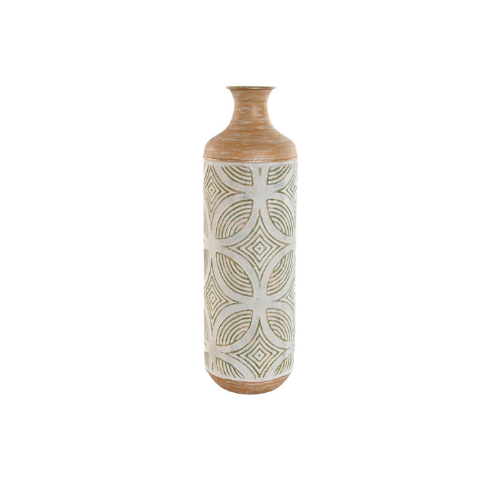 Vază Home ESPRIT Verde Bej Natural Metal Tropical 18 x 18 x 56 cm