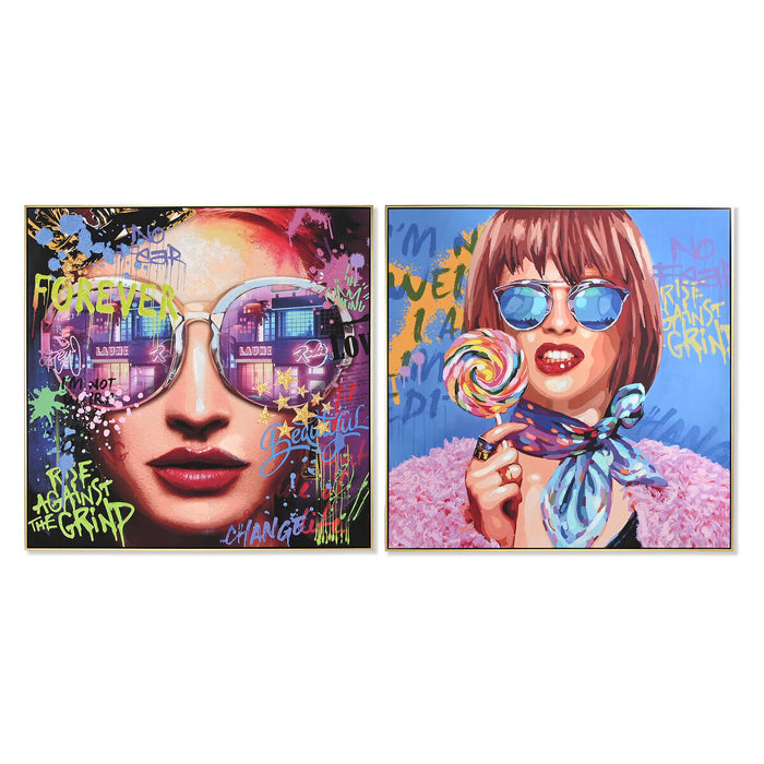 Tablou Home ESPRIT Modern 100 x 3,5 x 100 cm (2 Unități)