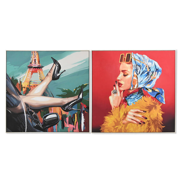 Tablou Home ESPRIT Modern 100 x 3,5 x 100 cm (2 Unități)