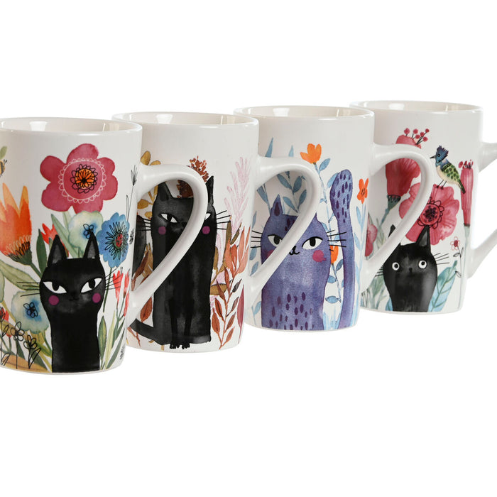 Cană tip Halbă Home ESPRIT Multicolor Porțelan Cric (4 Unități)