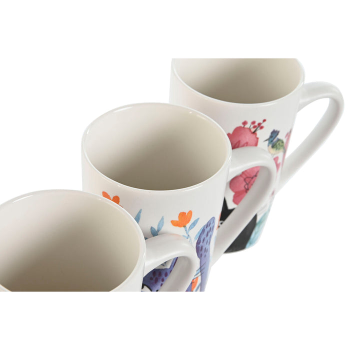 Cană tip Halbă Home ESPRIT Multicolor Porțelan Cric (4 Unități)