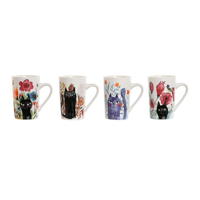 Cană tip Halbă Home ESPRIT Multicolor Porțelan Cric (4 Unități)