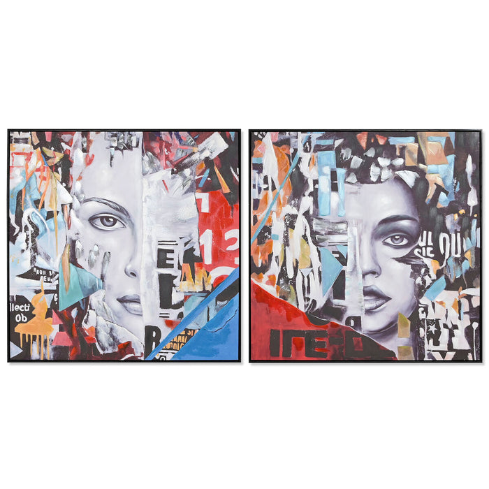 Tablou Home ESPRIT Abstract Modern 100 x 3,5 x 100 cm (2 Unități)