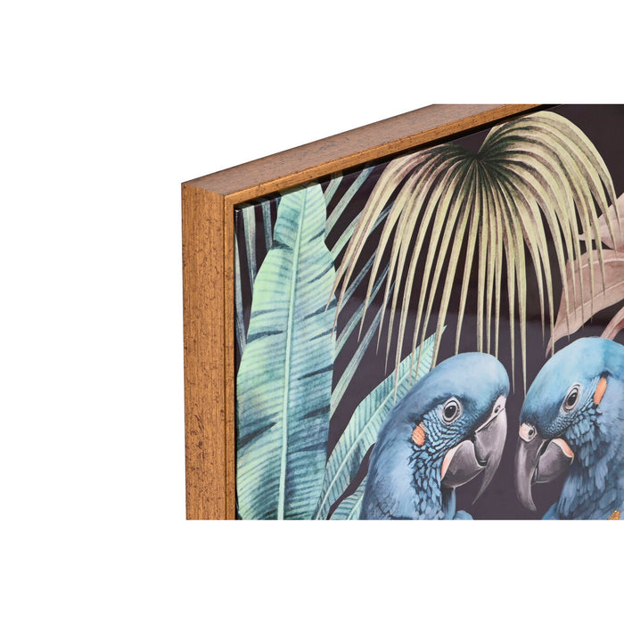 Tablou Home ESPRIT Papagal Tropical Lăcuit 50 x 3,5 x 70 cm (2 Unități)