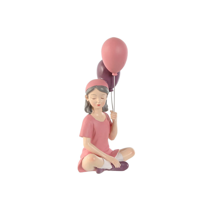 Figură Decorativă Home ESPRIT Roz Mov chica 10,5 x 7,5 x 21 cm