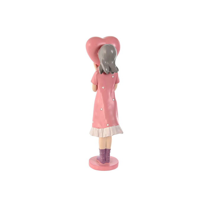 Figură Decorativă Home ESPRIT Roz Mov chica 10 x 8,5 x 31 cm