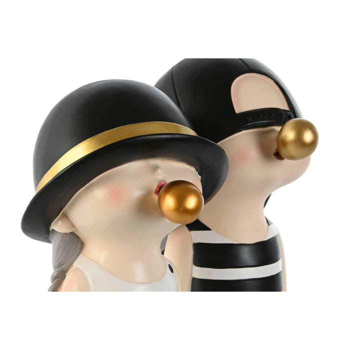 Figură Decorativă Home ESPRIT Alb Negru 15 x 18 x 26 cm (2 Unități)