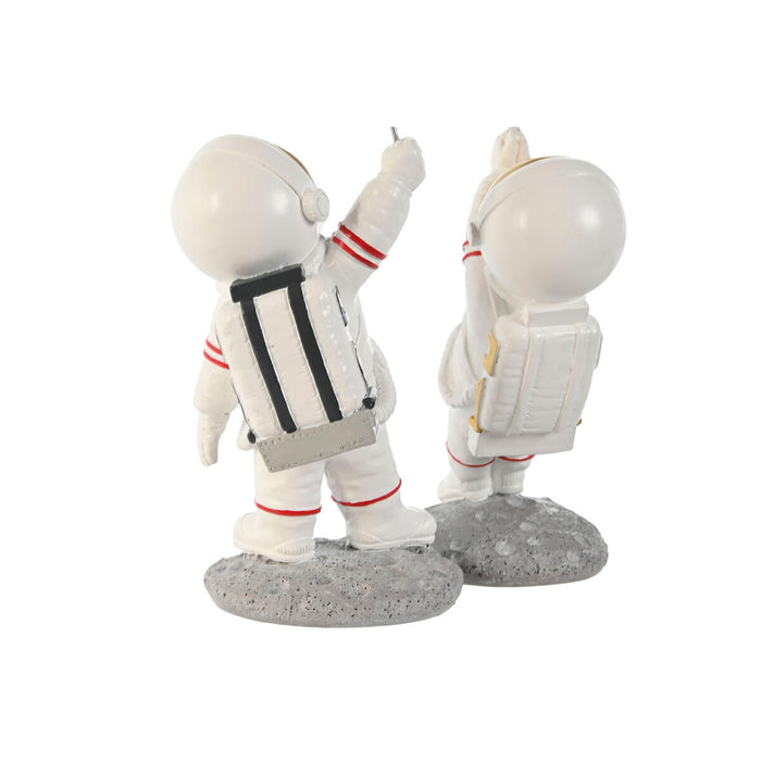 Figură Decorativă Home ESPRIT Alb Auriu* Astronaut / Astronaută 10,5 x 10,5 x 25 cm (4 Unități)