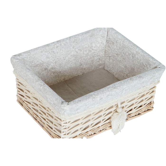 Set de Coșuri Home ESPRIT Crem Natural 47 x 35 x 55 cm