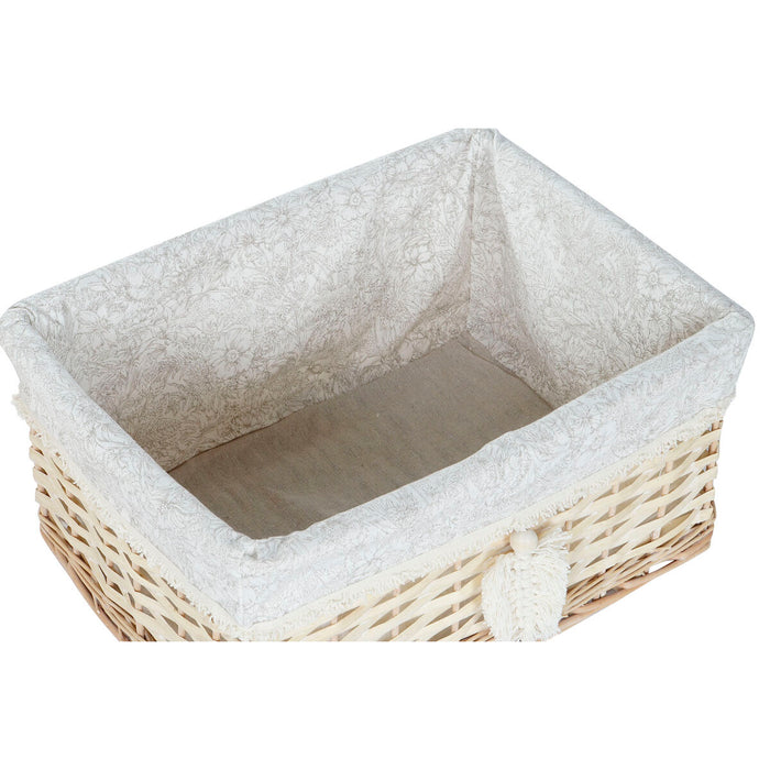 Set de Coșuri Home ESPRIT Crem Natural 49 x 39 x 22 cm (5 Piese)