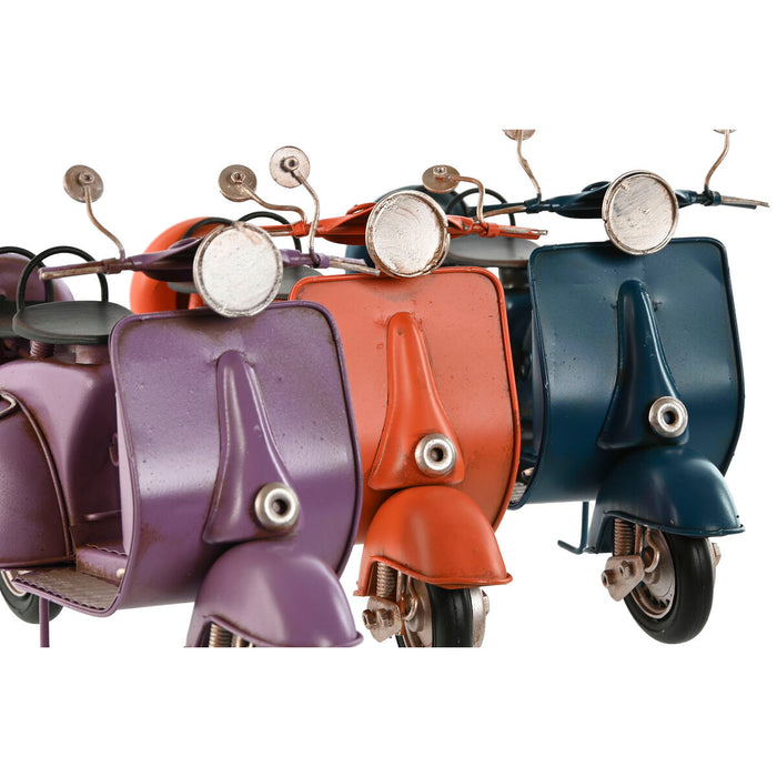 Figură Decorativă Home ESPRIT Motocicletă Albastru Portocaliu Liliachiu Vintage 26 x 10 x 17 cm (3 Unități)
