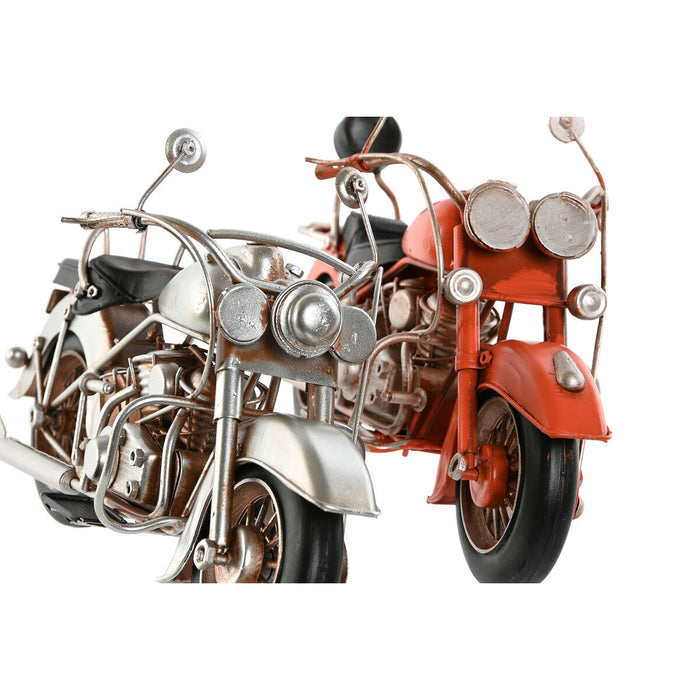 Figură Decorativă Home ESPRIT Motocicletă Gri Portocaliu Vintage 27 x 11 x 15 cm (2 Unități)