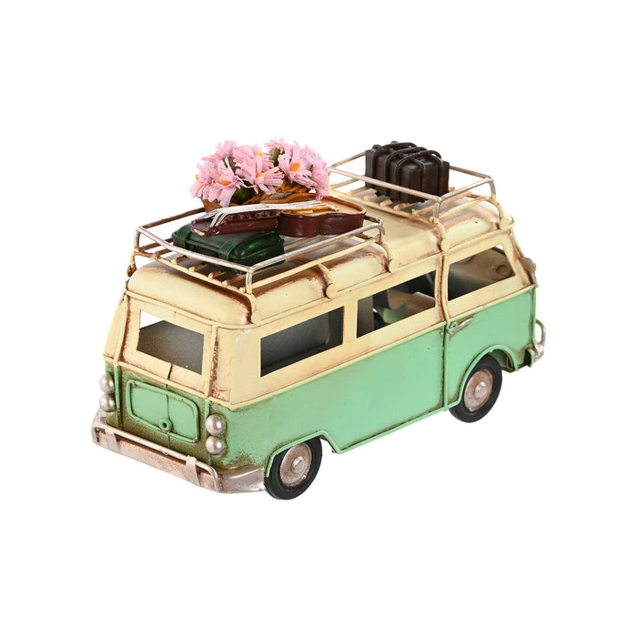 Figură Decorativă Home ESPRIT Furgonetă Verde Roz Vintage 17 x 8 x 11 cm (2 Unități)