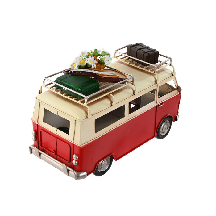 Figură Decorativă Home ESPRIT Furgonetă Roșu Verde Vintage 25 x 12 x 17 cm (2 Unități)