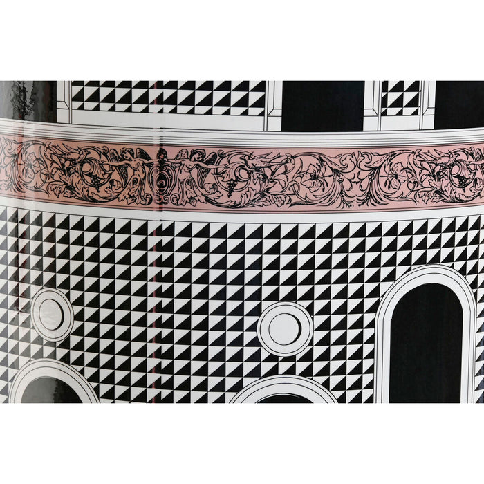 Masa laterală Home ESPRIT Alb Negru Auriu* Piersică Porțelan 33 x 33 x 42 cm