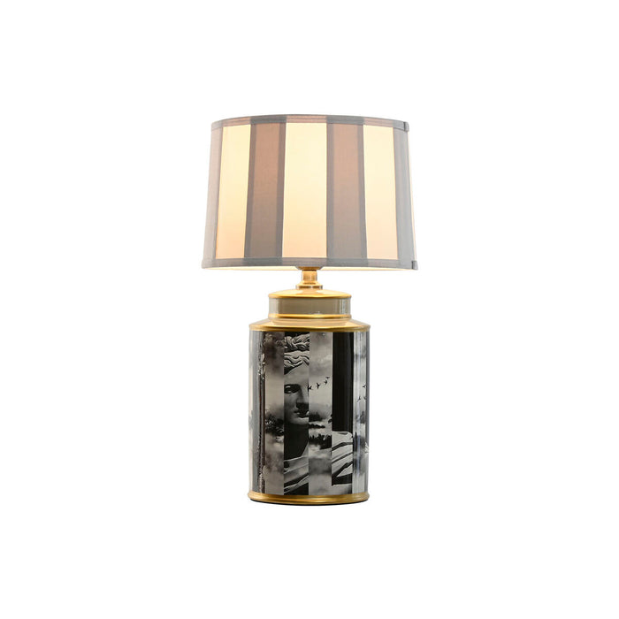 Lampă de masă Home ESPRIT Alb Negru Gri Auriu* Porțelan 29 x 29 x 51 cm