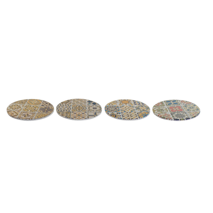 Suport Protecție pentru Masă Home ESPRIT Plută Dolomite 20 x 20 x 0,7 cm Caramidă (4 Unități)