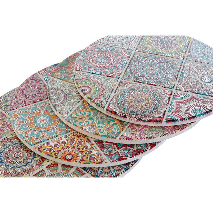 Suport Protecție pentru Masă Home ESPRIT Plută Dolomite 20 x 20 x 0,7 cm Mandala (4 Unități)