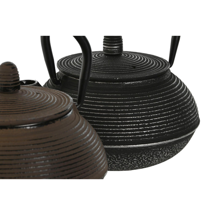 Ceainic Home ESPRIT Maro Negru Oțel inoxidabil Fier 600 ml (2 Unități)