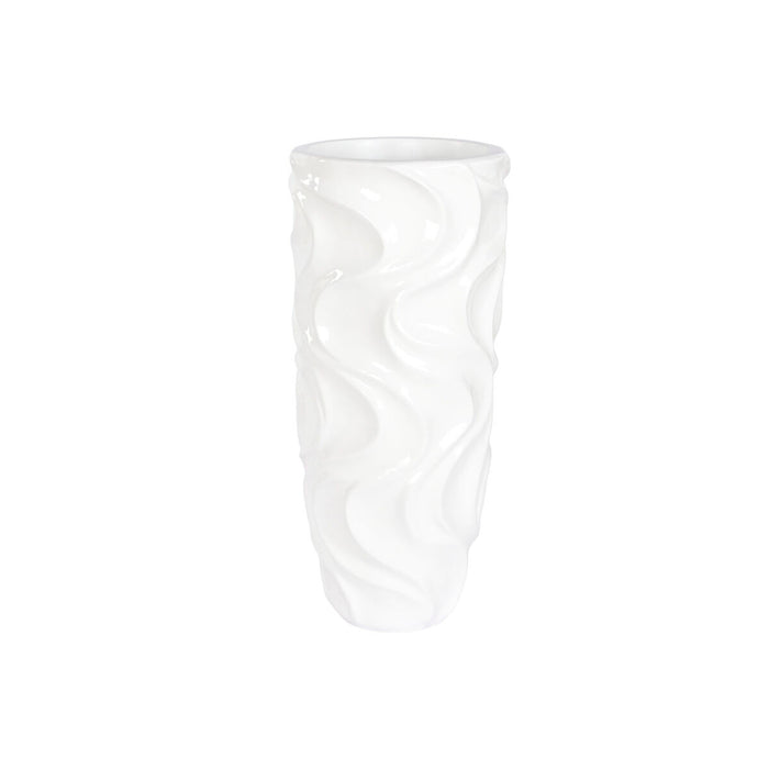 Ghiveci Home ESPRIT Alb Fibră de Sticlă Unde 40 x 40 x 91 cm