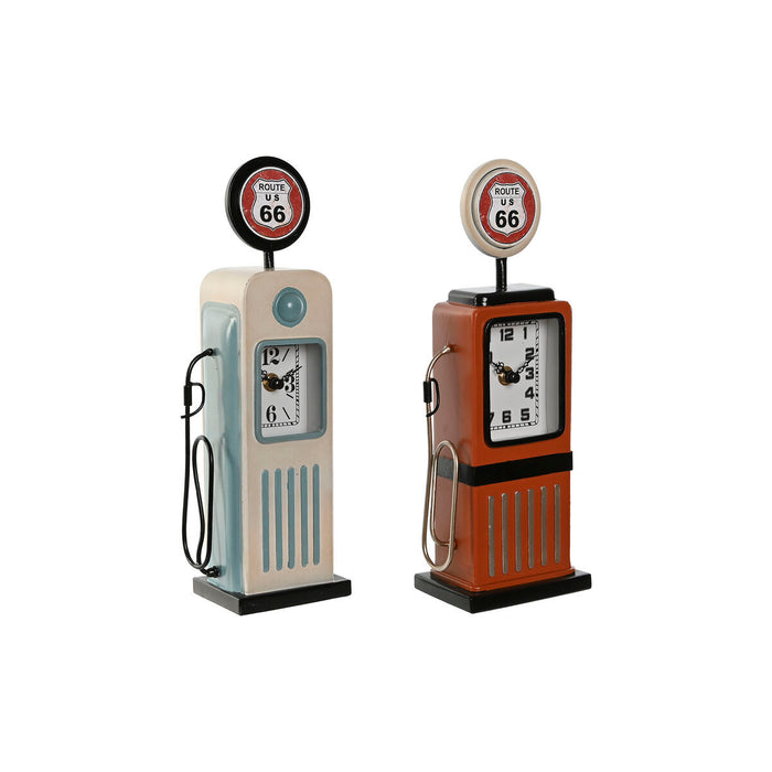 Stolní hodiny Home ESPRIT Albastru Portocaliu Metal Geam Vintage 12 x 7,5 x 32 cm (2 Unități)