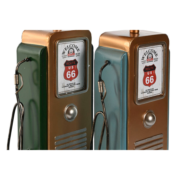 Stolní hodiny Home ESPRIT Verde Portocaliu Metal polipropilenă Vintage 14 x 7,3 x 35 cm (2 Unități)