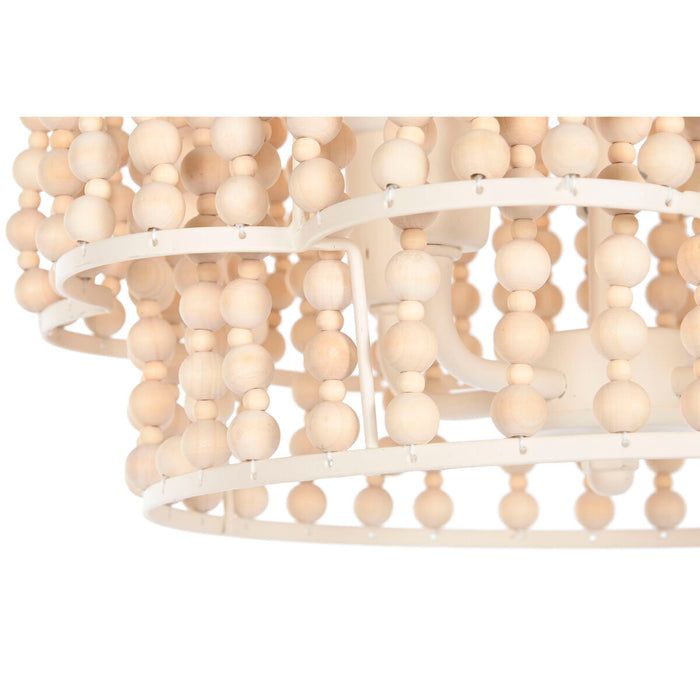 Lustră Home ESPRIT Alb Maro Deschis Lemn Metal 25 W 38 x 38 x 29 cm