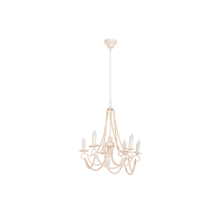 Lustră Home ESPRIT Alb Maro Deschis Lemn Metal 25 W 60 x 53 x 55 cm