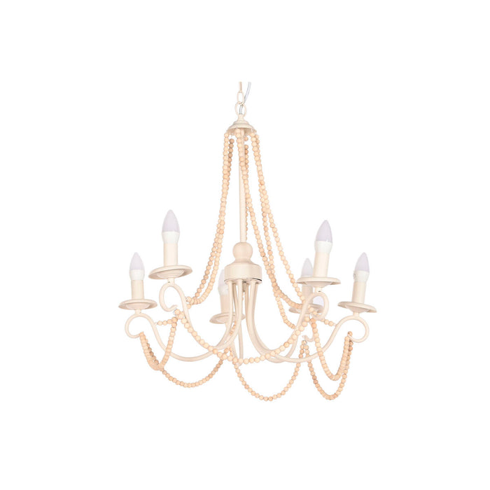Lustră Home ESPRIT Alb Maro Deschis Lemn Metal 25 W 60 x 53 x 55 cm